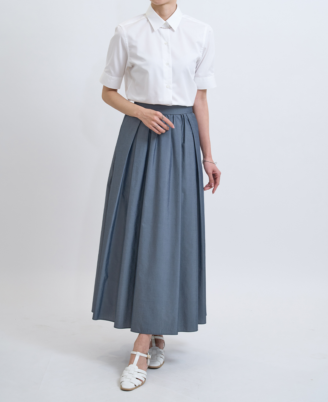 半袖シャツ / 3月下旬発送予定/ボックスプリーツ