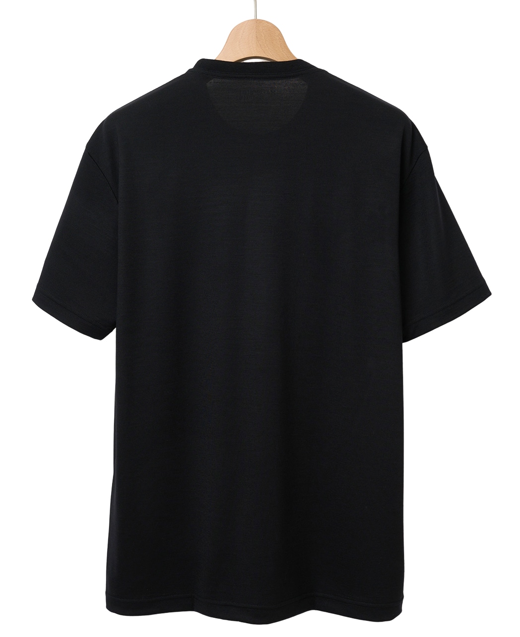 メリノウールTシャツ/ポケット付き / ブラック系