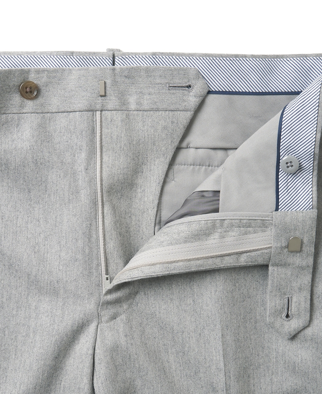 ウールスラックス(ノータック)/フランネル/ライトグレー系