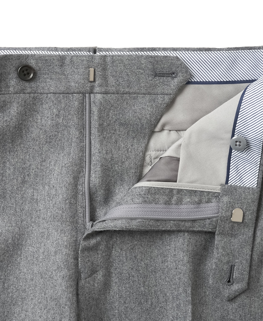 ウールスラックス(ノータック)/フランネル/グレー系