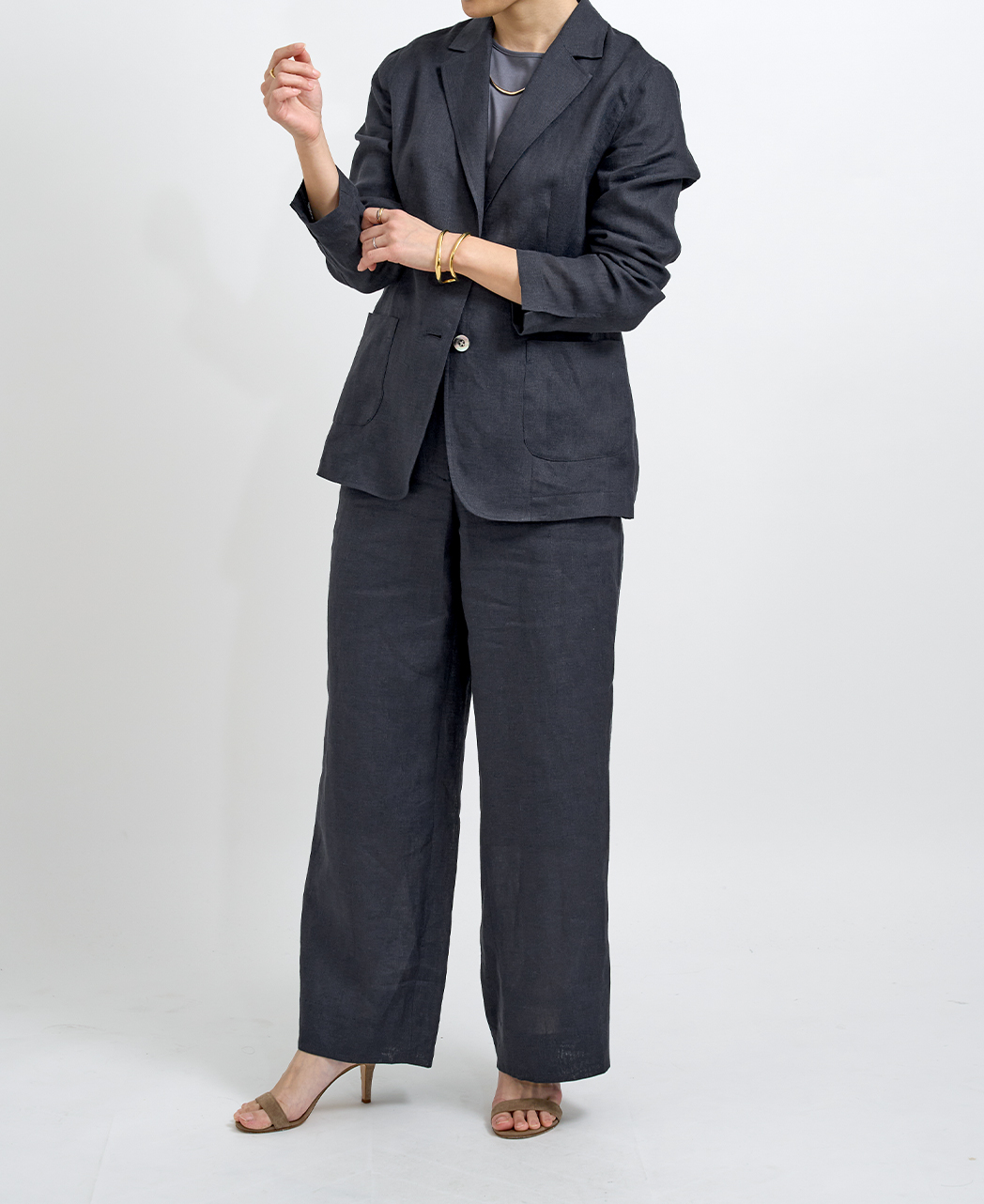 テーラードジャケット/リネン / セットアップ可能