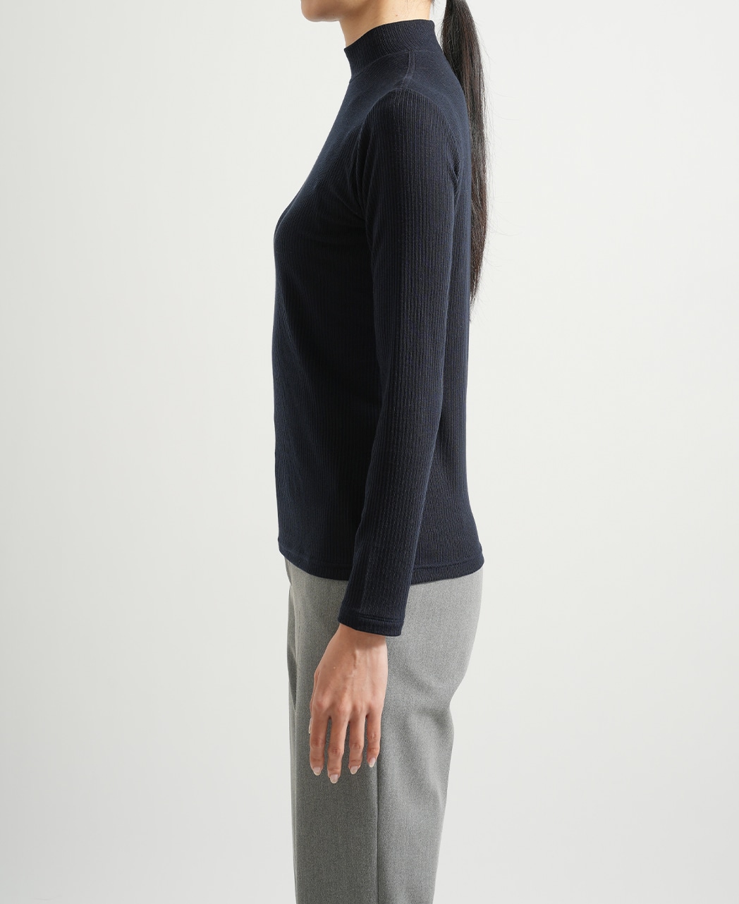 ハイネックプルオーバー / 1月中旬発送予定/カシミヤ・シルク混生地