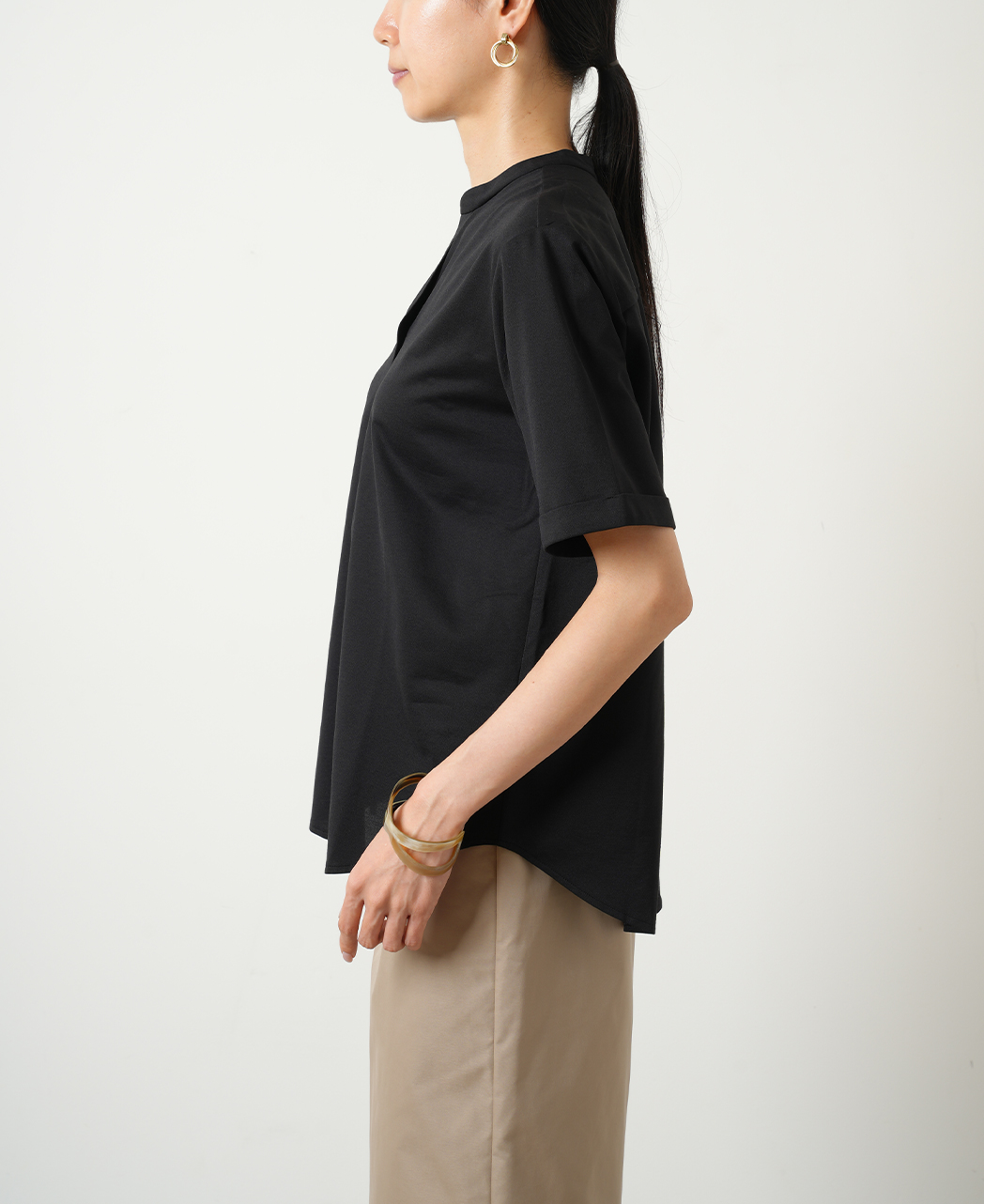 キーネックブラウス / 7月中旬発送予定/J-TECH STRETCH