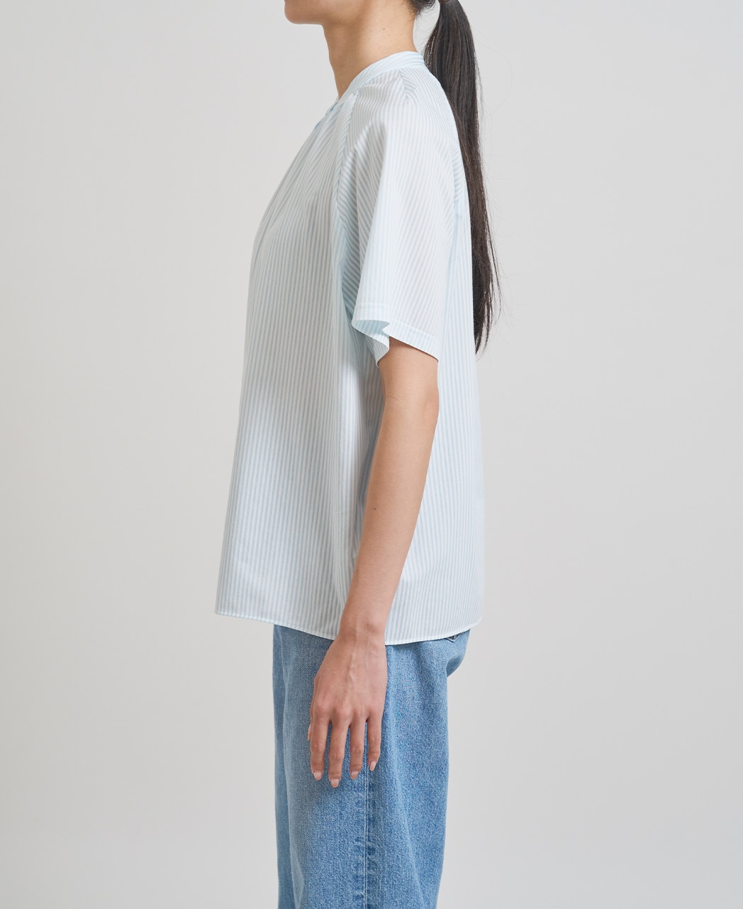 半袖シャツ / 4月中旬発送予定/スタンドギャザー