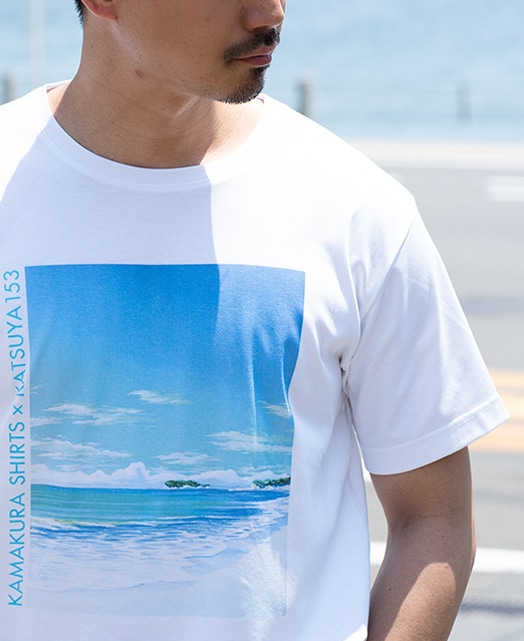 メンズクルーネックTシャツ/KATSUYA153プリント