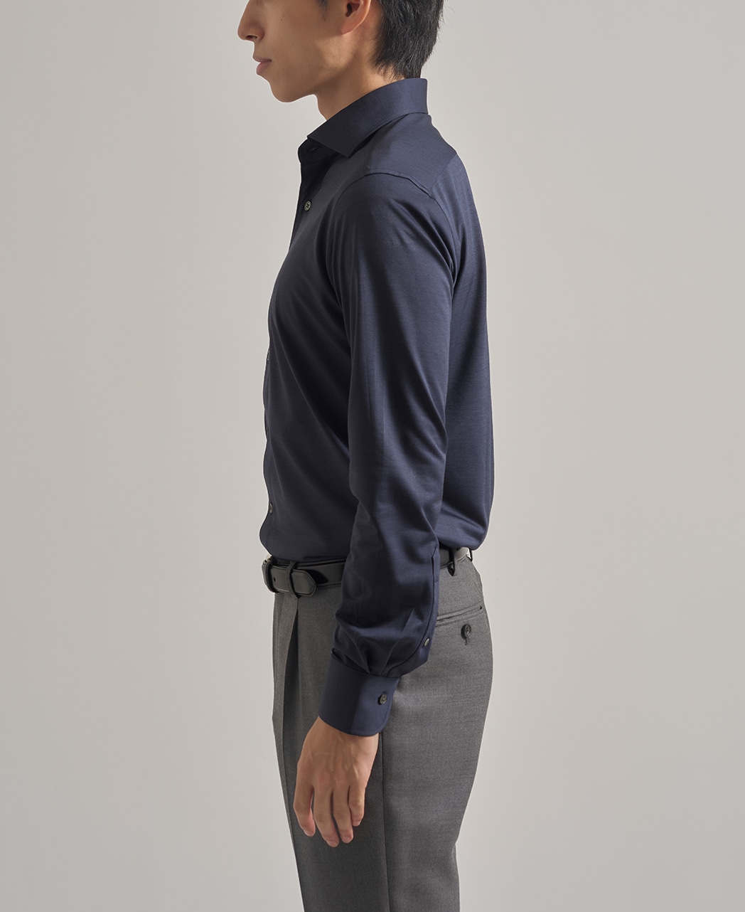 ストレッチシャツ/ウールスムース/46ゲージ