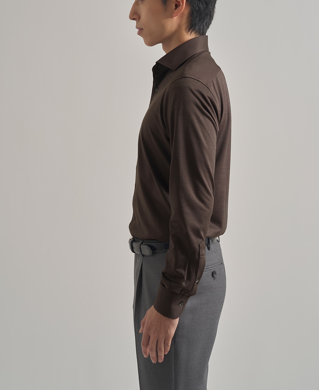 ストレッチシャツ/ウールスムース/46ゲージ