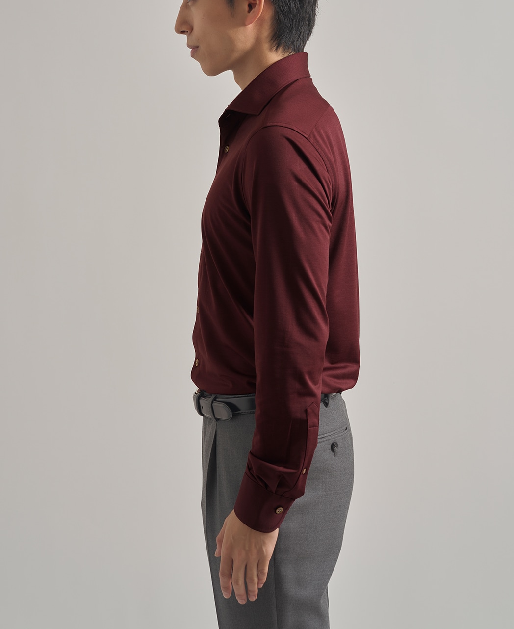 ストレッチシャツ/ウールスムース/46ゲージ