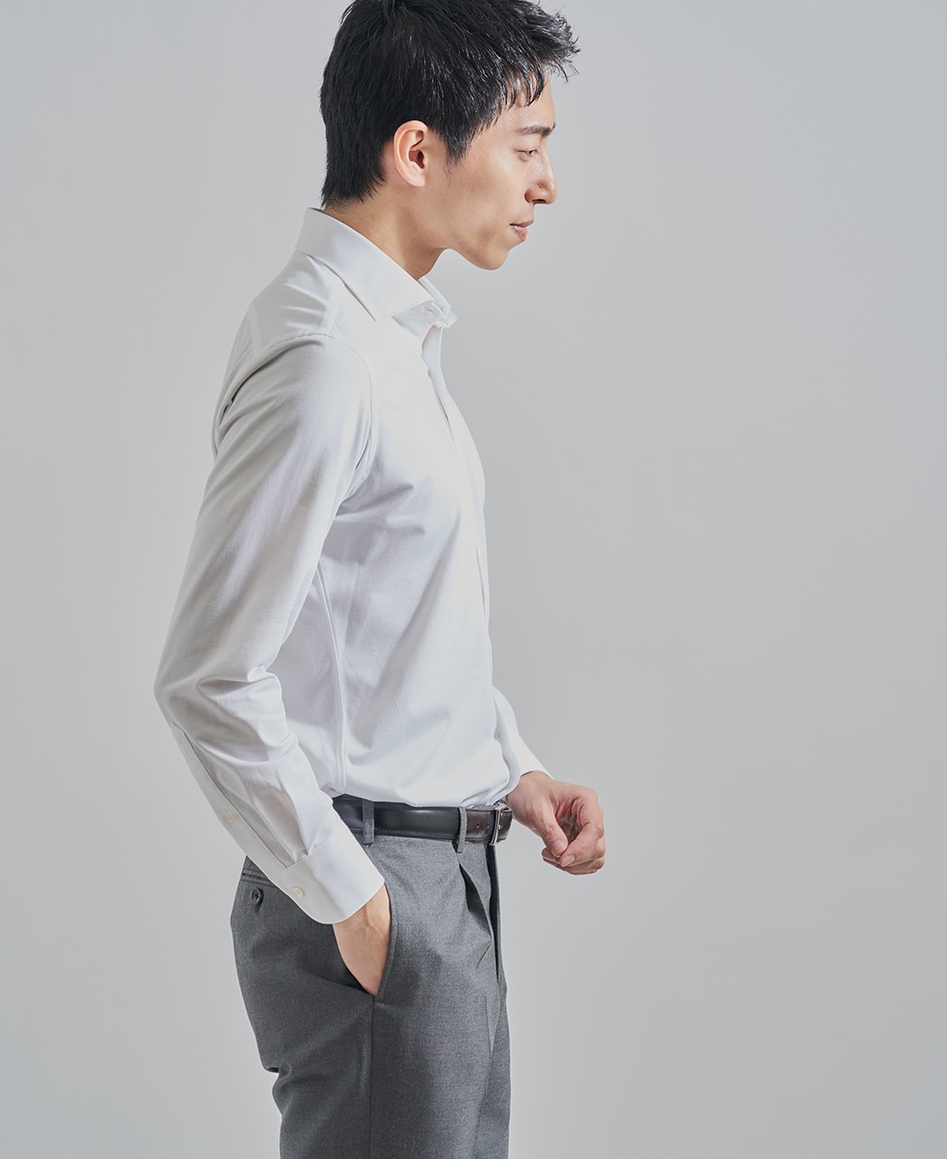 ストレッチシャツ/ハイゲージジャガード