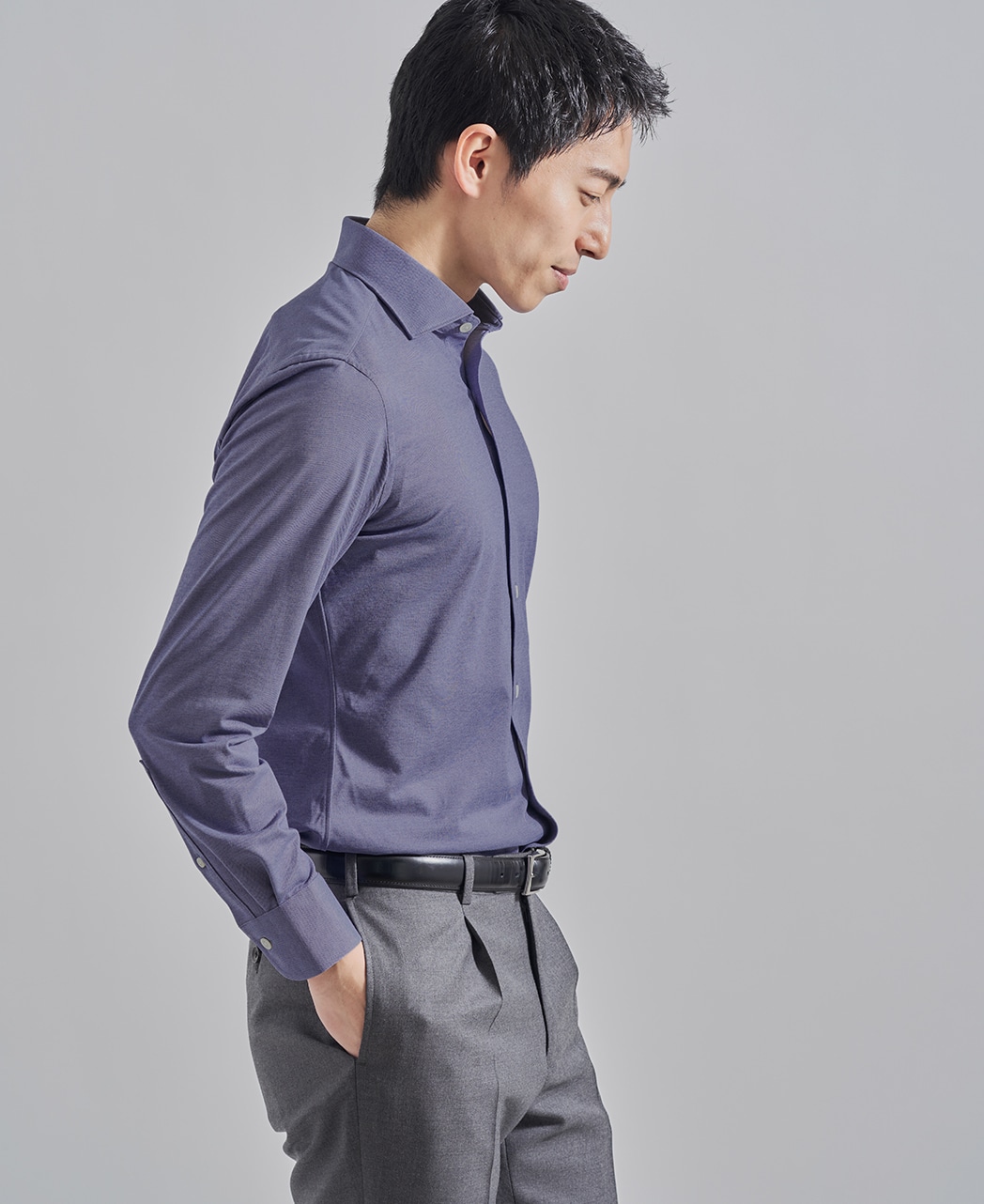 ストレッチシャツ/ハイゲージジャガード