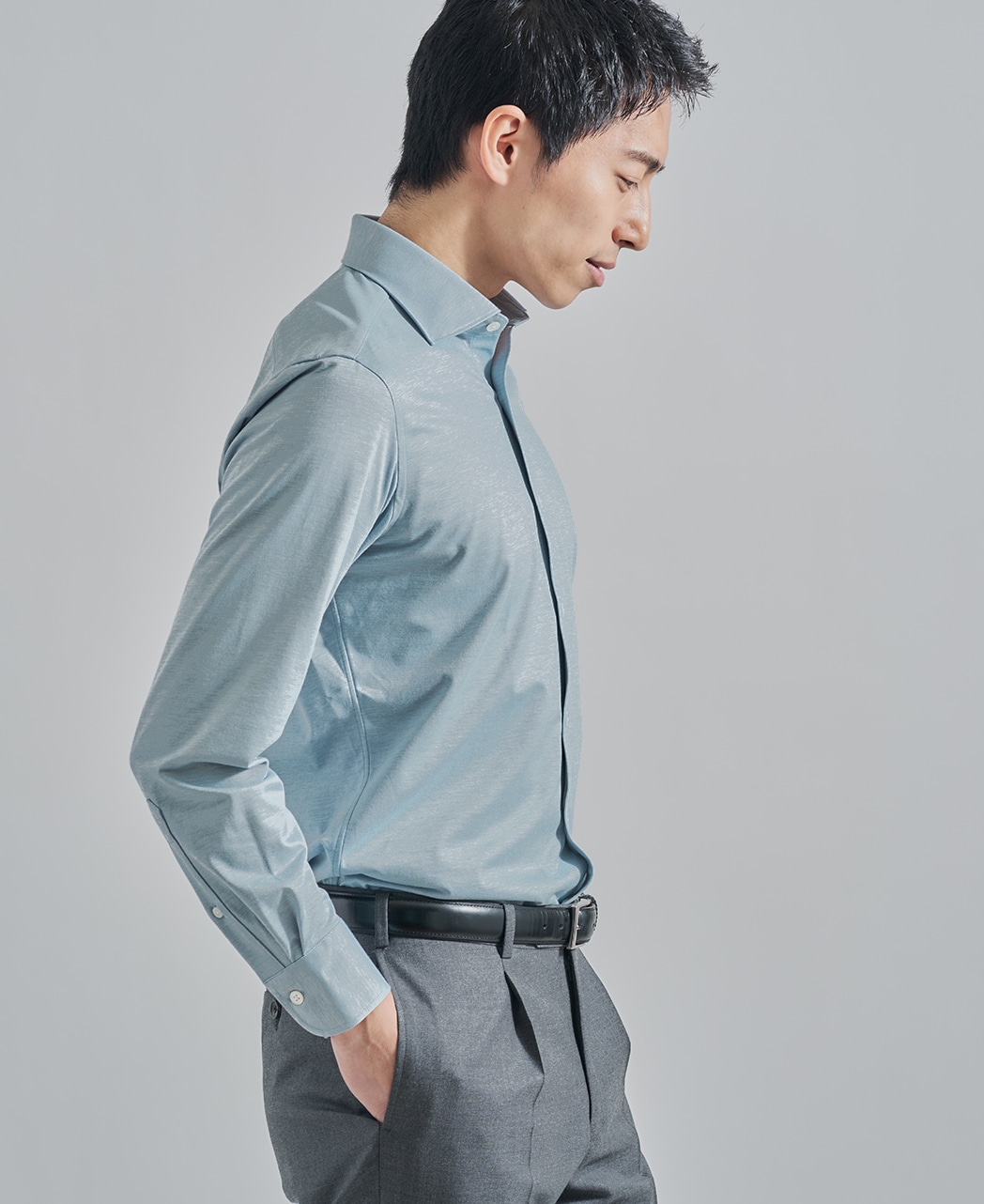 ストレッチシャツ/ハイゲージジャガード