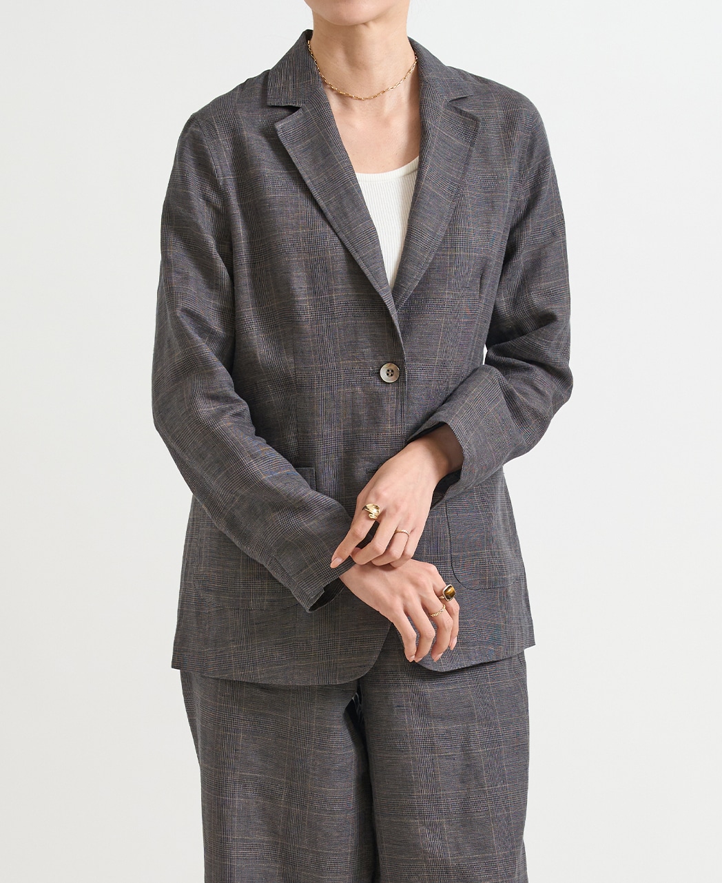 テーラードジャケット / 4月上旬発送予定/リネン / セットアップ可能