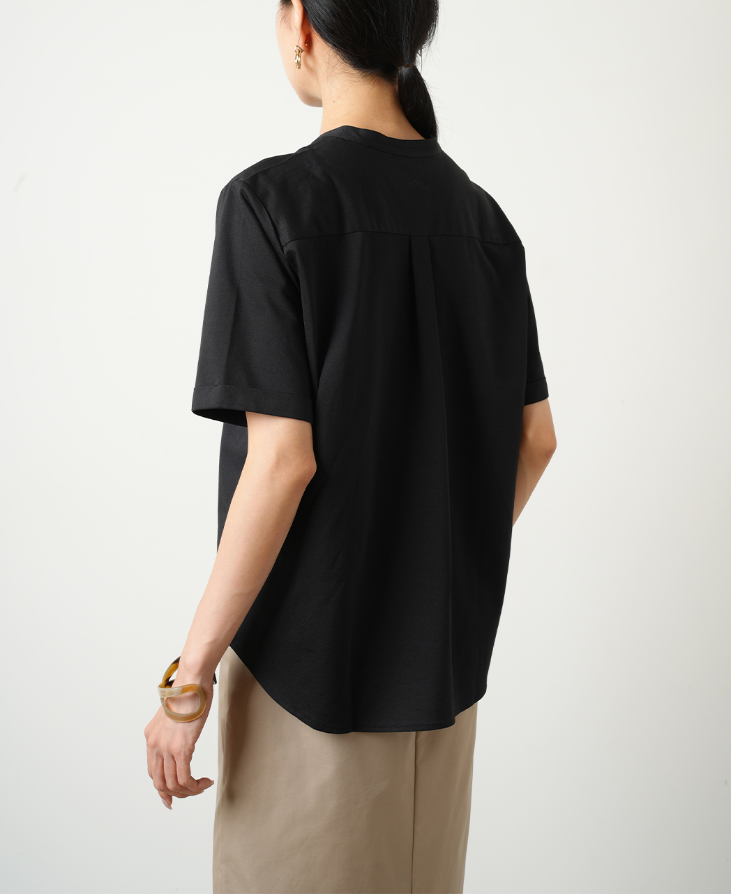 キーネックブラウス / 7月中旬発送予定/J-TECH STRETCH