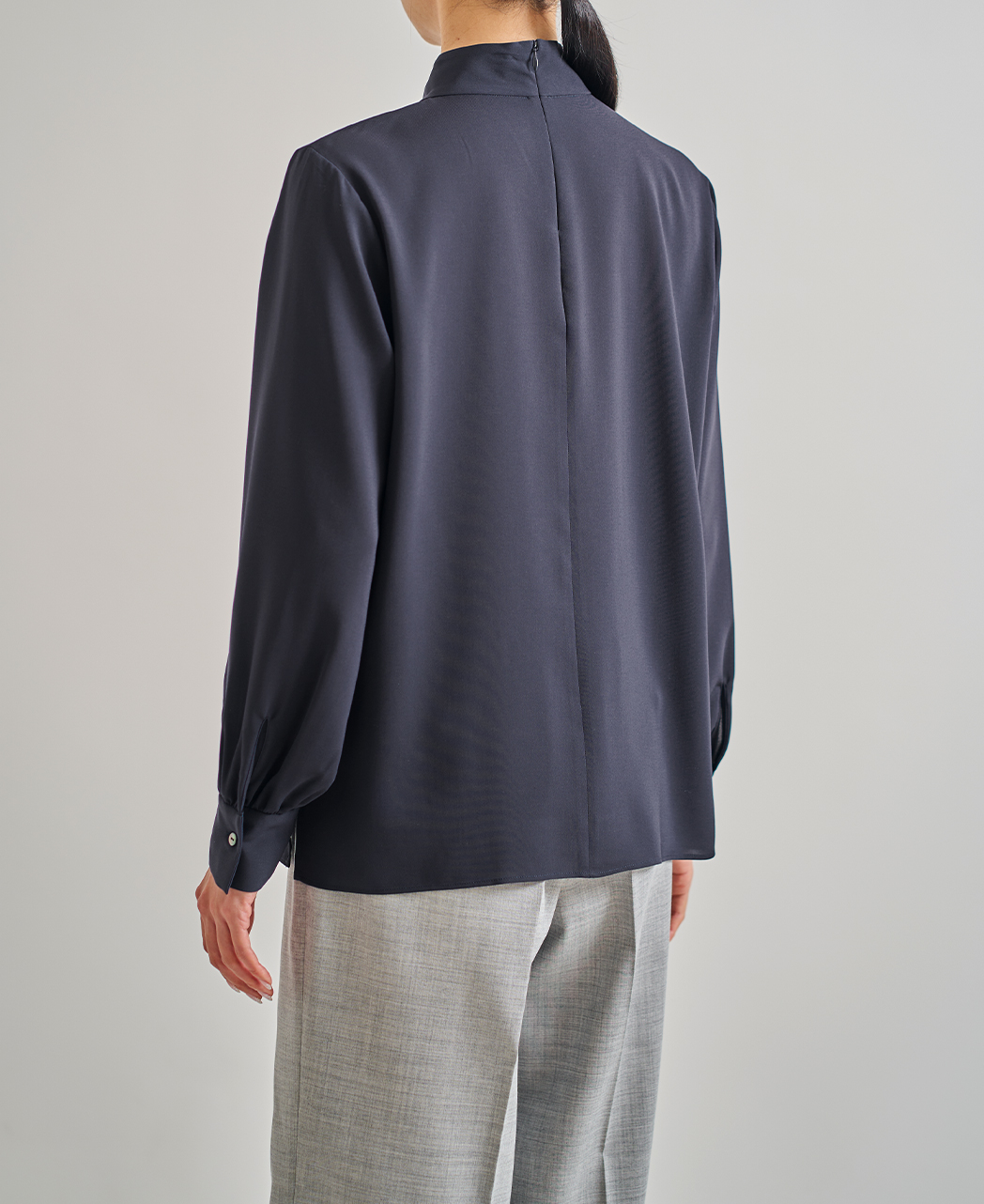 ブラウス/スタンドラッフルフリル