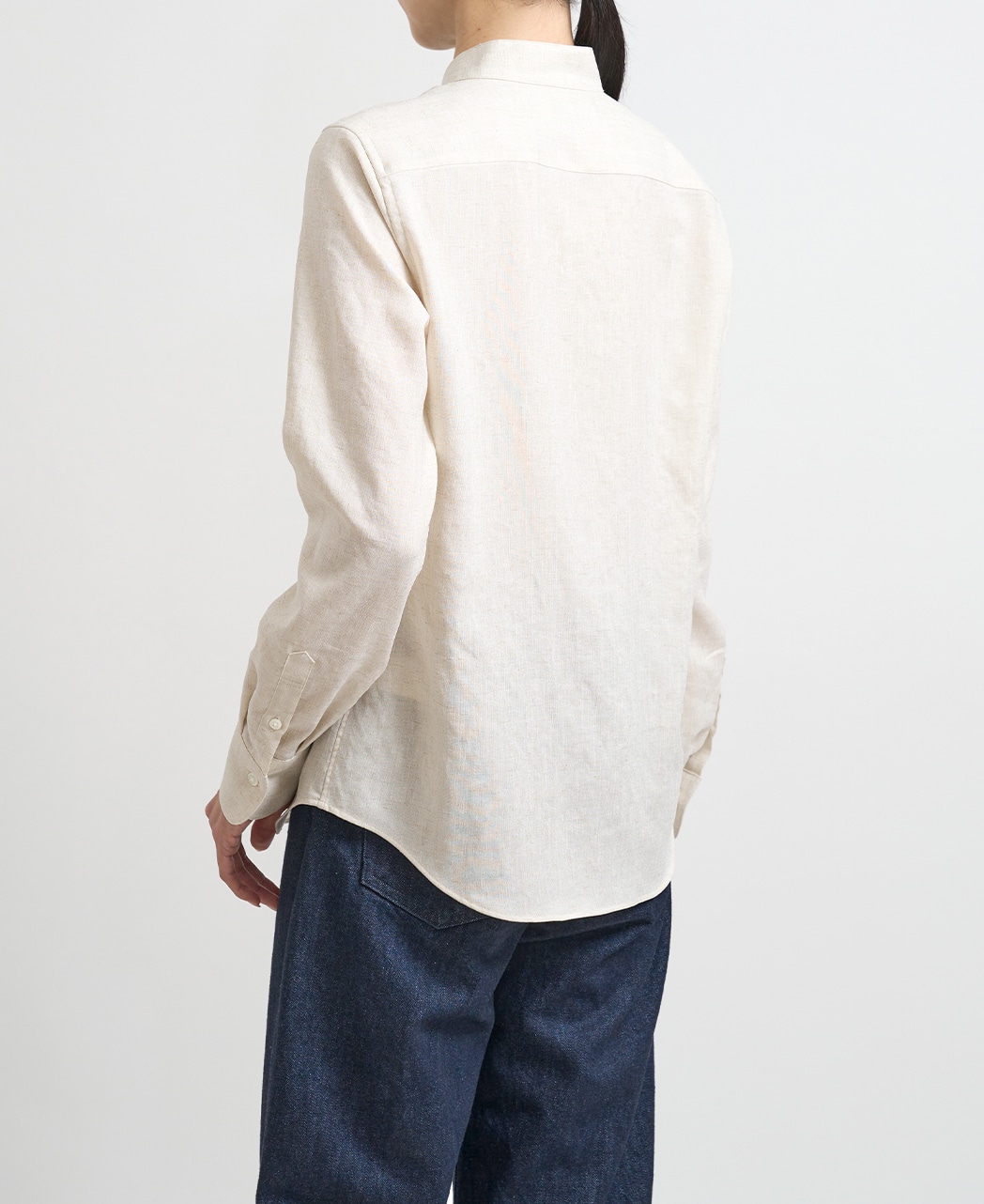 長袖シャツ / 5月中旬発送予定/スタンドカラー / アイアス(麻調合繊)