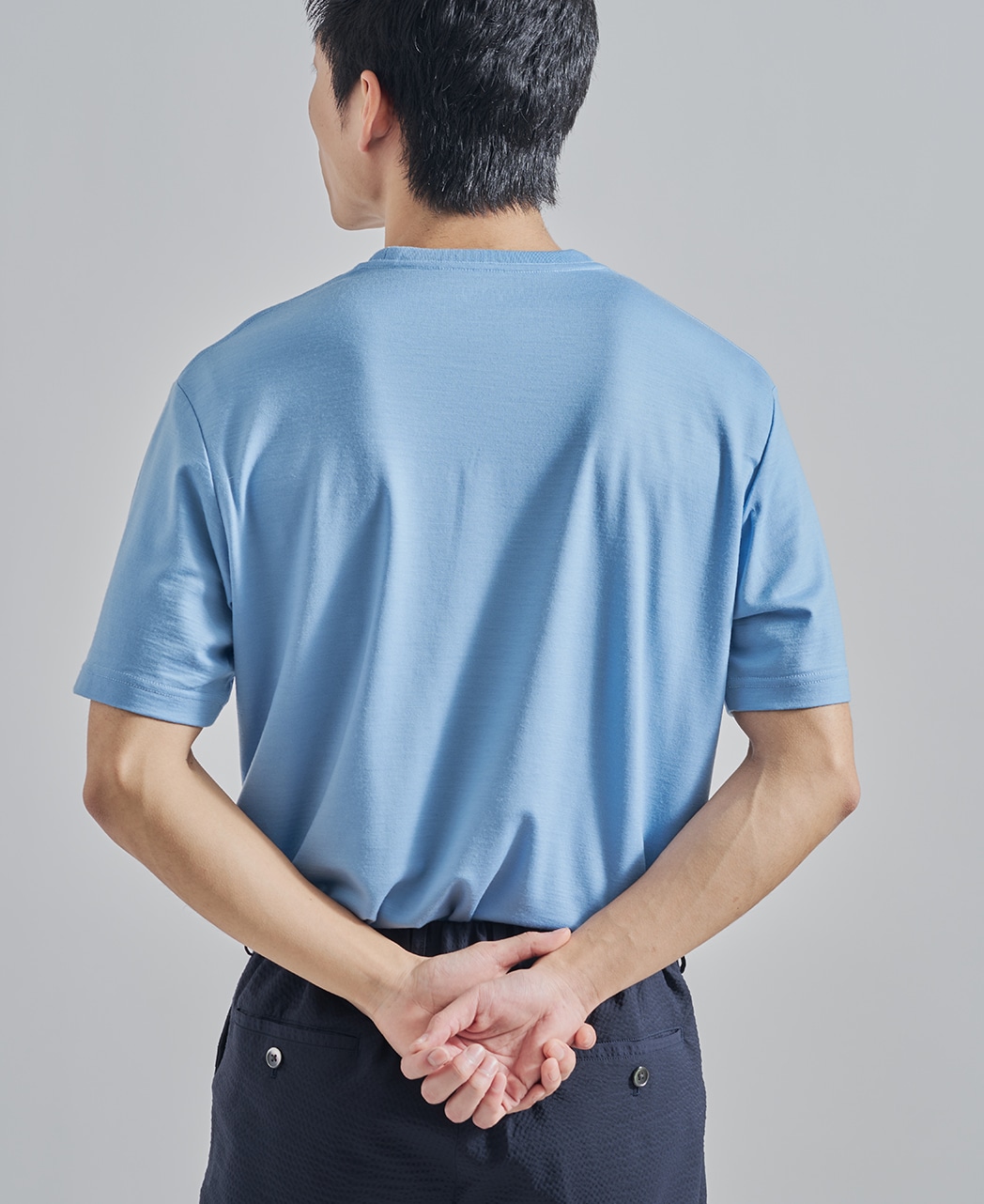 メリノウールTシャツ/カットソー / ブルー系