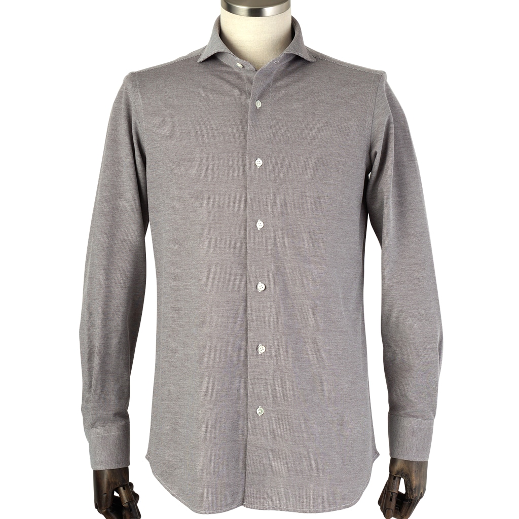 NYニットシャツ(L(43-45) ブラウン系): メンズ | メーカーズシャツ鎌倉 公式通販 | 日本製ワイシャツ ネクタイ ブラウス
