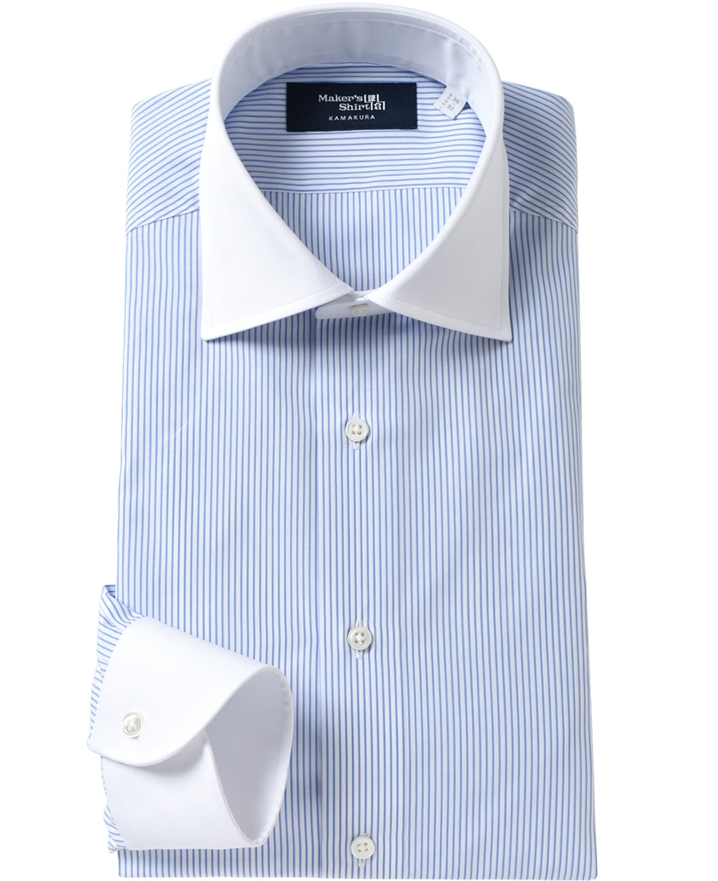 クレリックシャツと言えば「白い襟」と「青ストライプ」の組み合わせが基本……というか大多数。しかしながら、サックスブルーの無柄生地と組み合わせられたり、ピンクストライプだったり非常に様々な選択肢が登場して来ています。