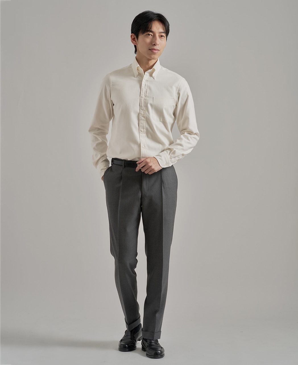 ビジネスシャツ/フランネルオックスフォード