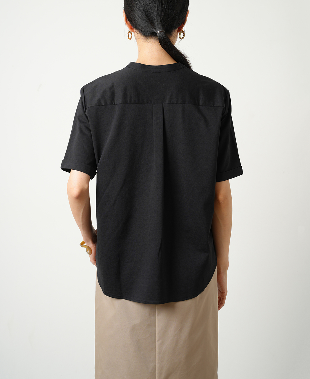 キーネックブラウス / 7月中旬発送予定/J-TECH STRETCH