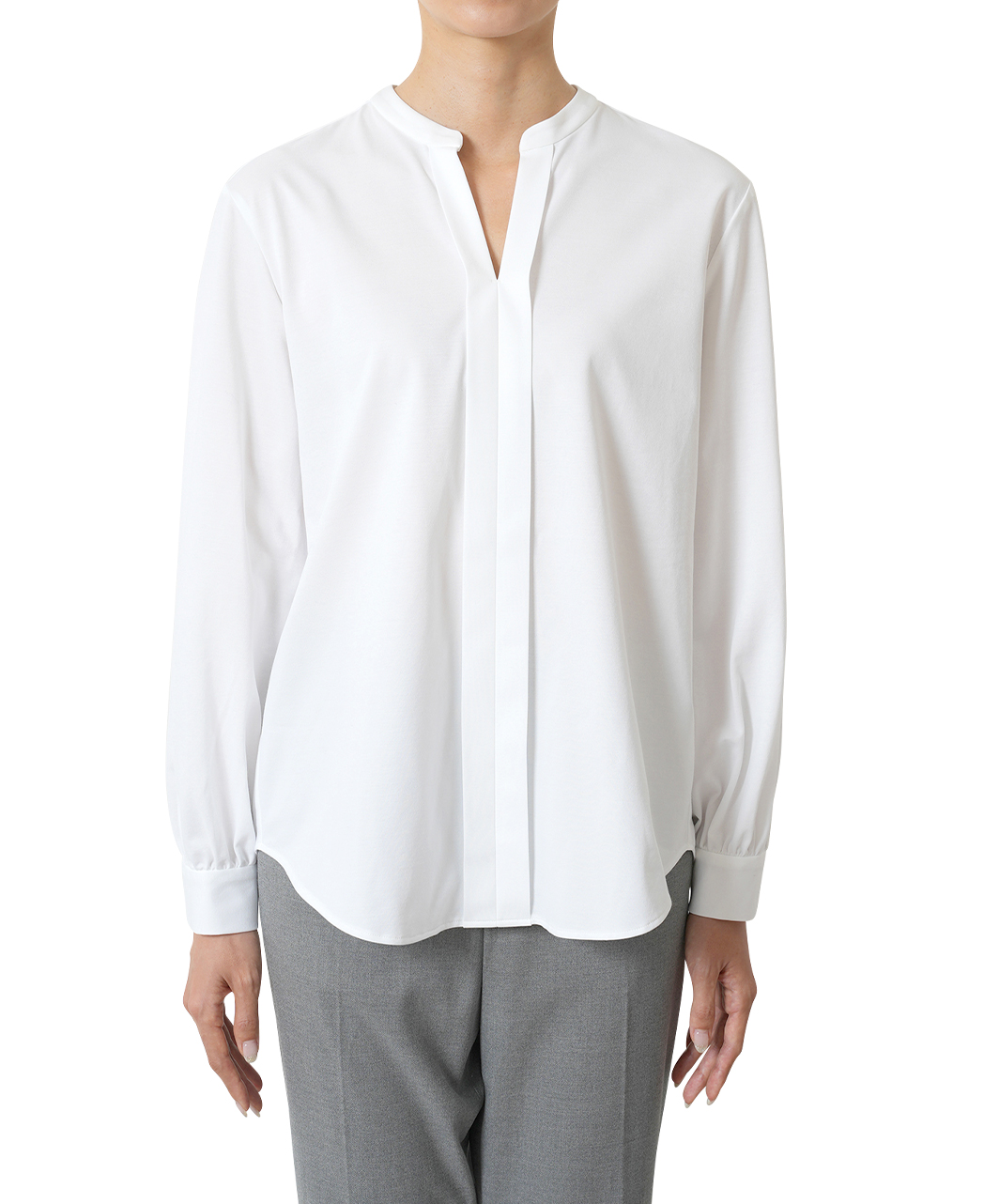 キーネックブラウス/J-TECH STRETCH