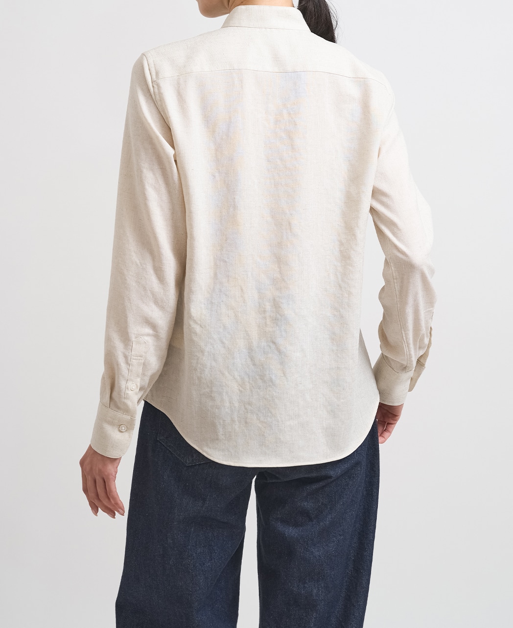 長袖シャツ / 5月中旬発送予定/スタンドカラー / アイアス(麻調合繊)