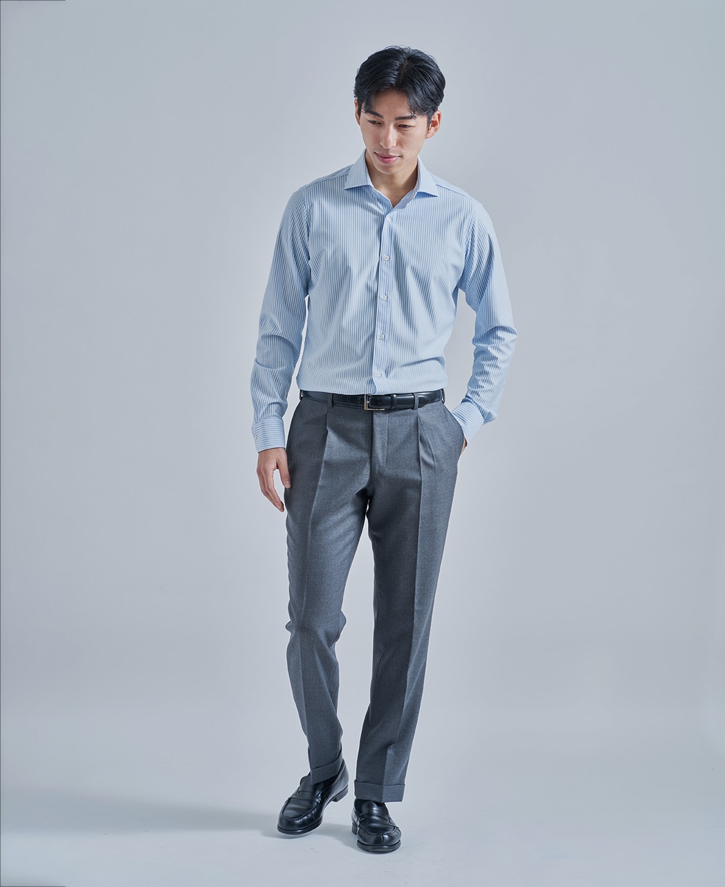 ストレッチシャツ/ハイゲージジャガード