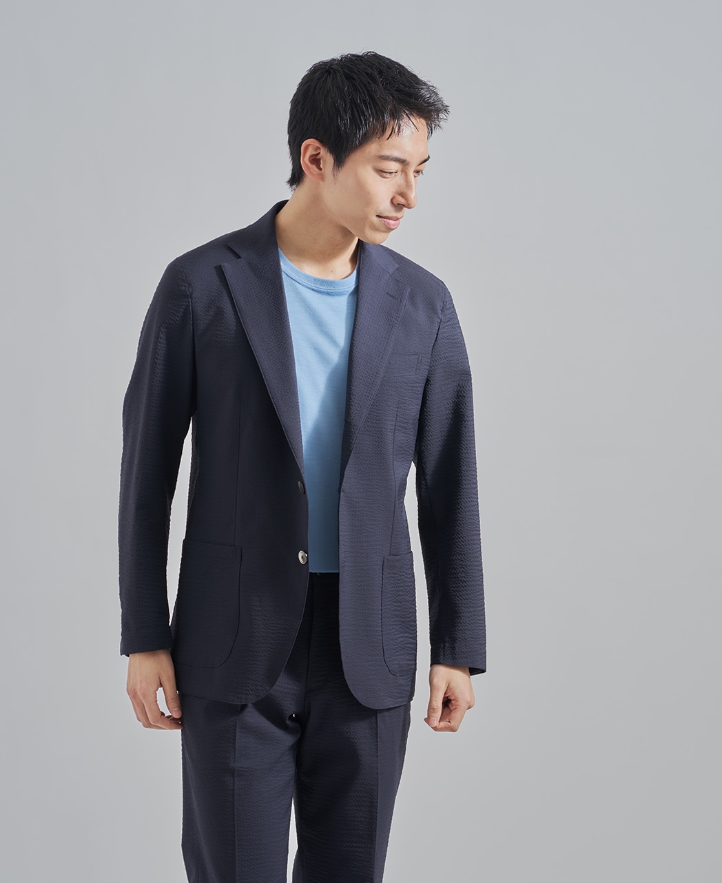 メリノウールTシャツ/カットソー / ブルー系