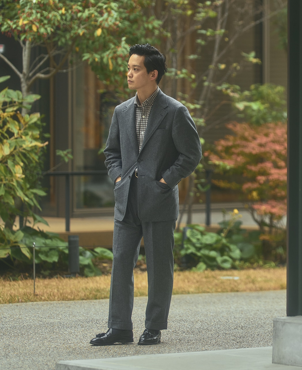 ストレッチシャツ/ニットフランネル