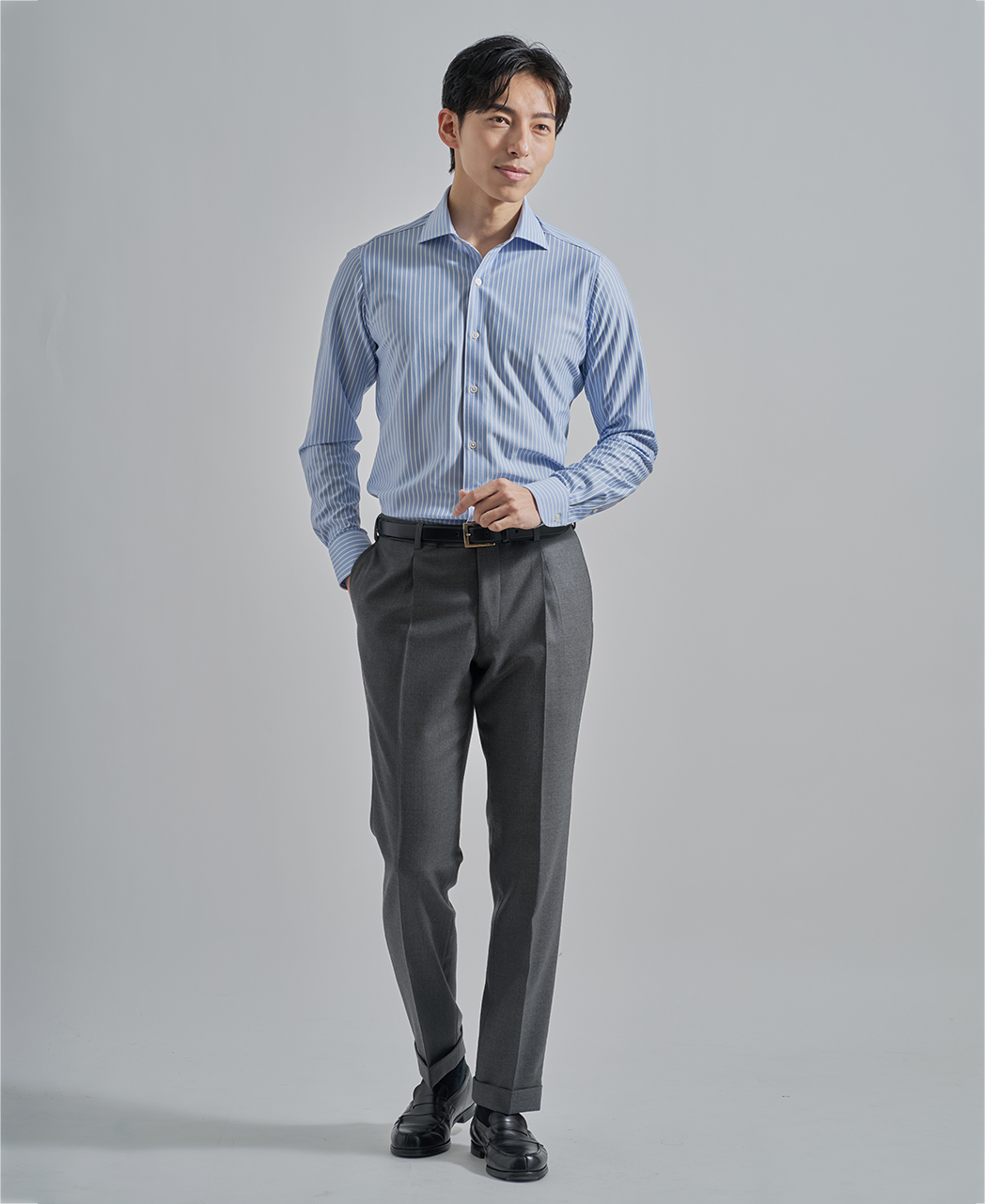 ストレッチシャツ/ハイゲージジャガード