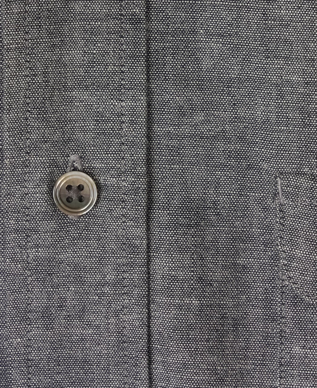 カジュアルシャツ / 3月中旬以降発送予定/ダブルポケット/ブラックシャンブレー