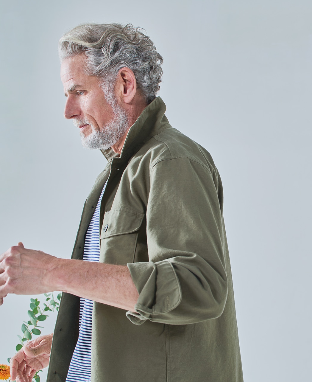 カジュアルシャツ / 4月下旬以降発送予定/ダブルポケット/バックサテン