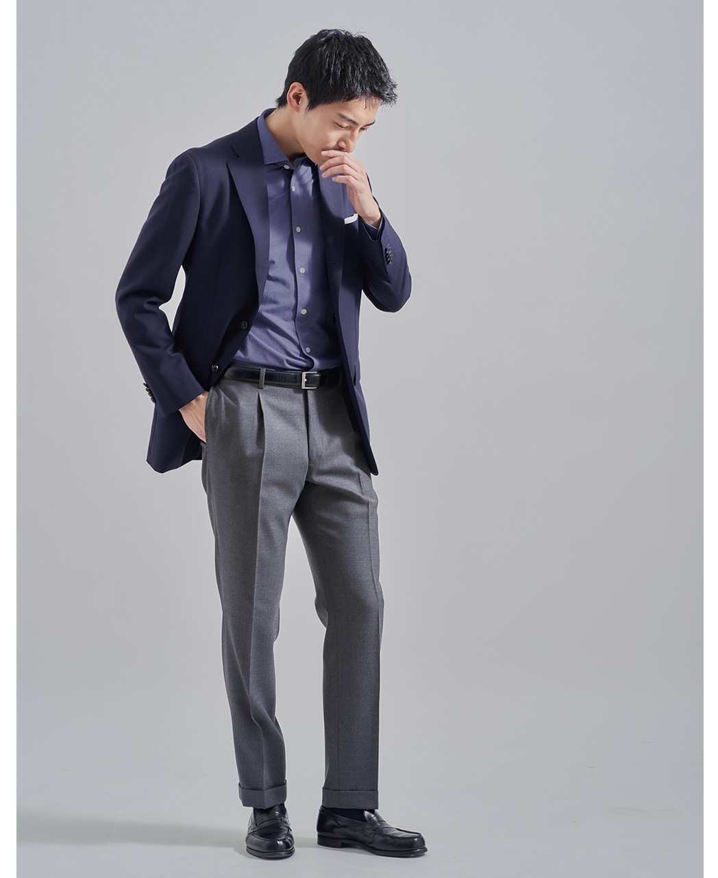 ストレッチシャツ/ハイゲージジャガード