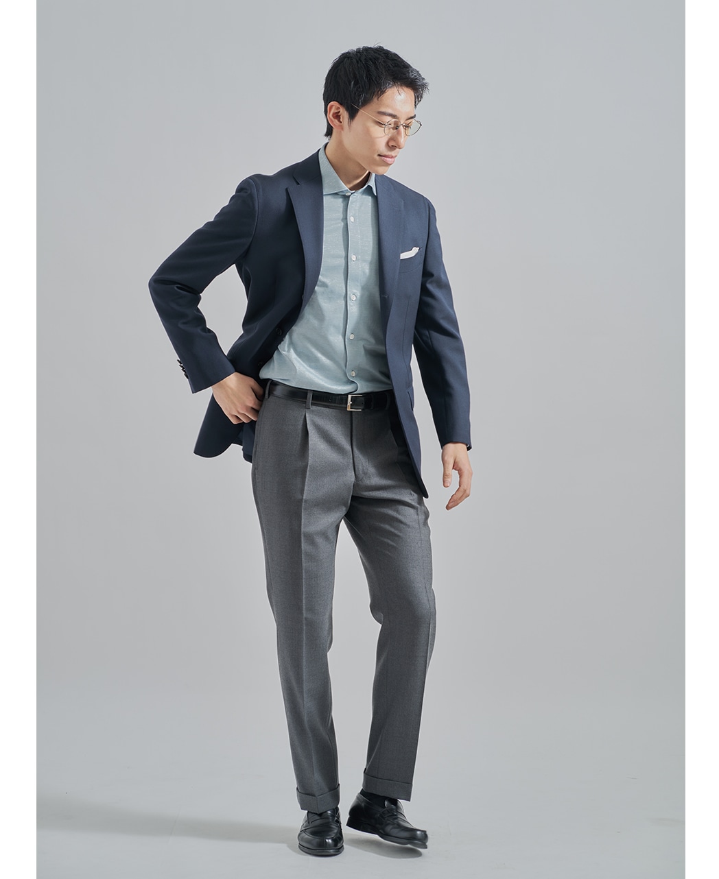 ストレッチシャツ/ハイゲージジャガード