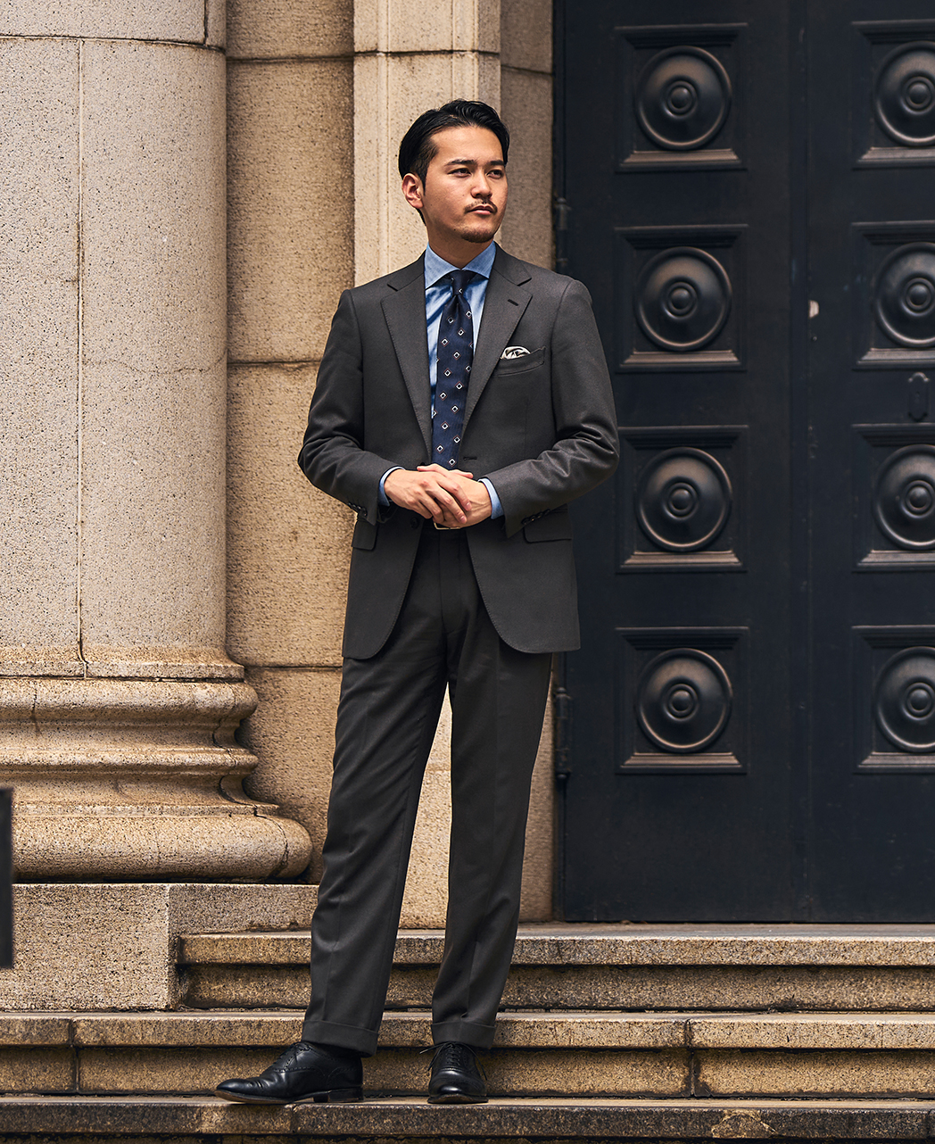 ビジネスシャツ/ヘリンボーン