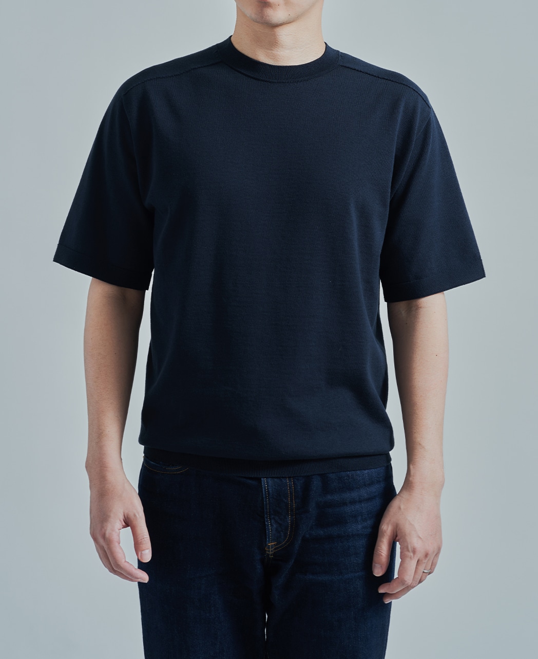ニットTシャツ/18G シームレスコットン