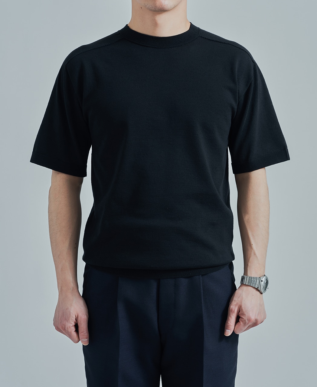 ニットTシャツ/18G シームレスコットン