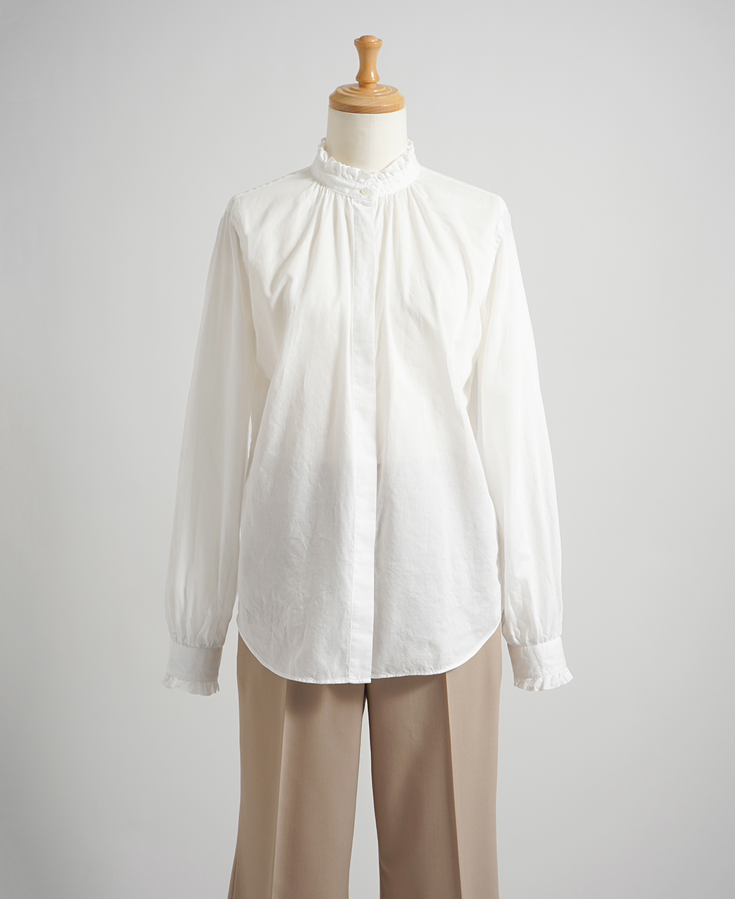 長袖シャツ / 2月中旬発送予定/スタンドフリル