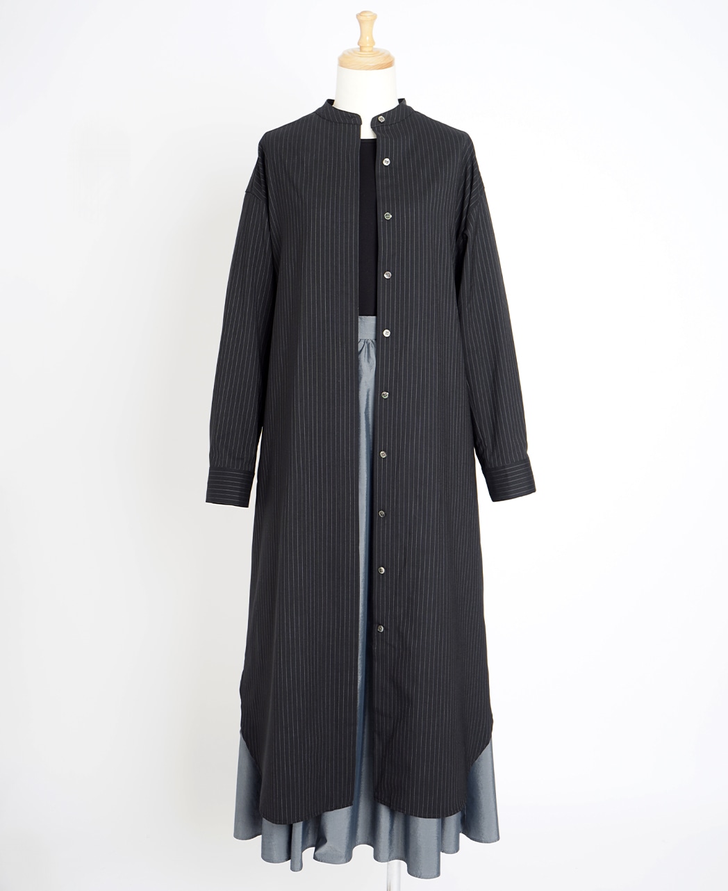 シャツワンピース/ストレッチウール