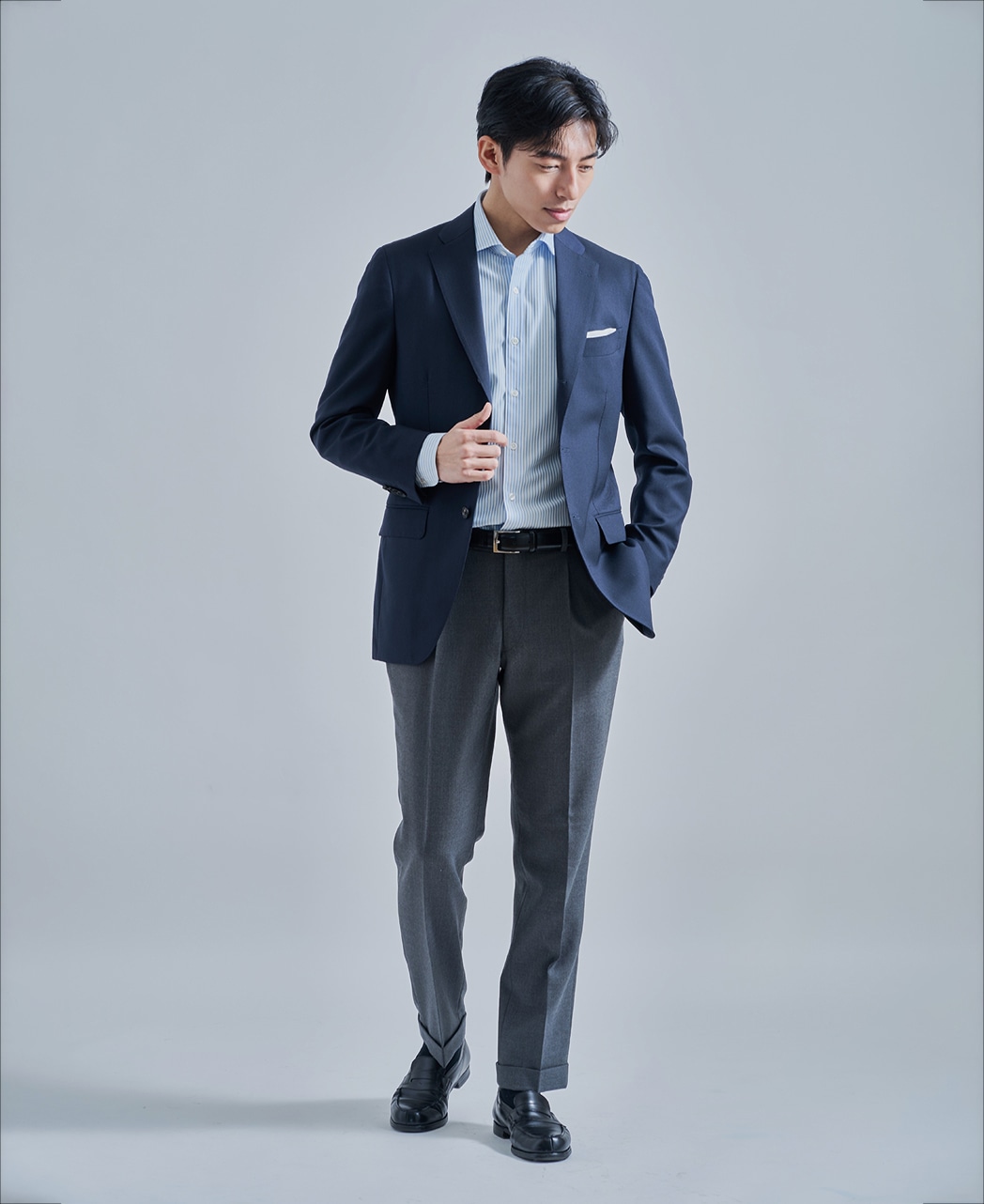 ストレッチシャツ/ハイゲージジャガード