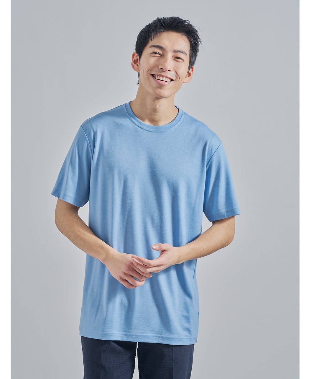 メリノウールTシャツ/カットソー / ブルー系