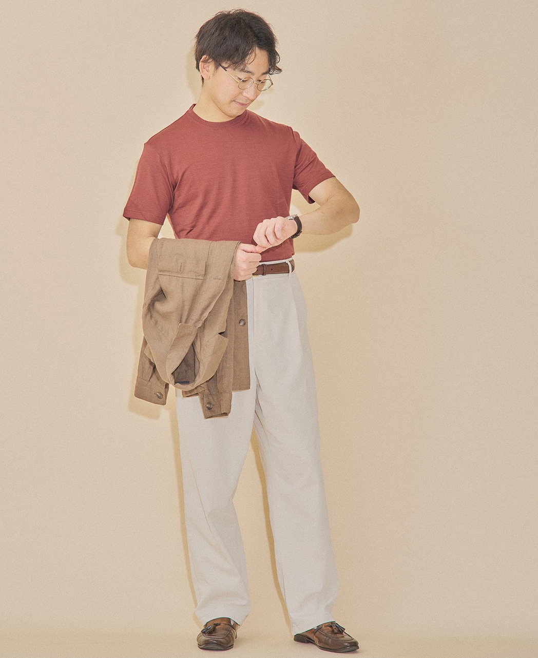 メリノウールTシャツ/ボタニカル染め(梅)/仙台店限定