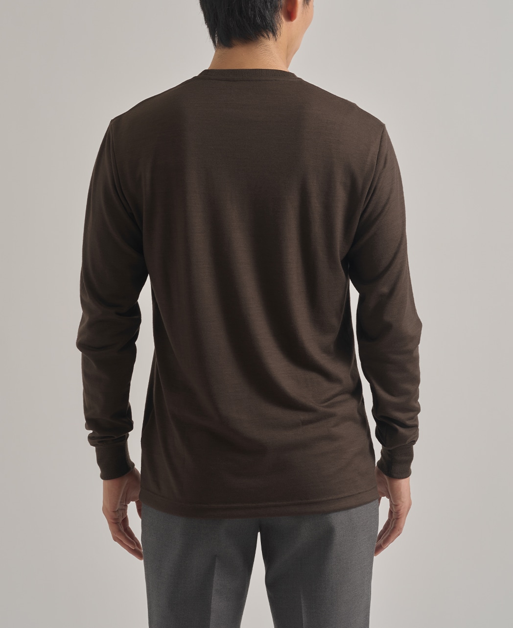 メリノウールTシャツ/ロングスリーブ / ブラウン系
