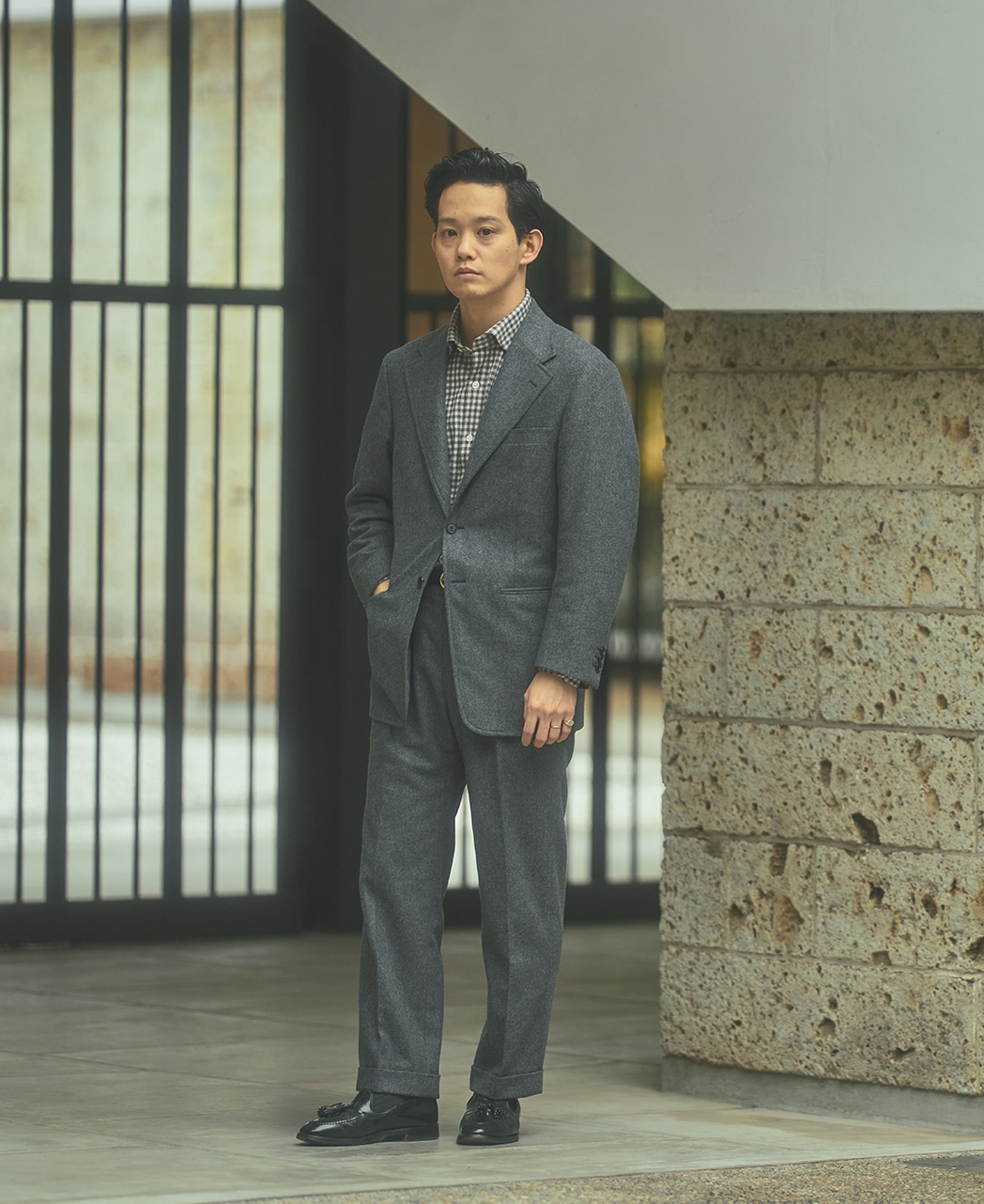 ストレッチシャツ/ニットフランネル