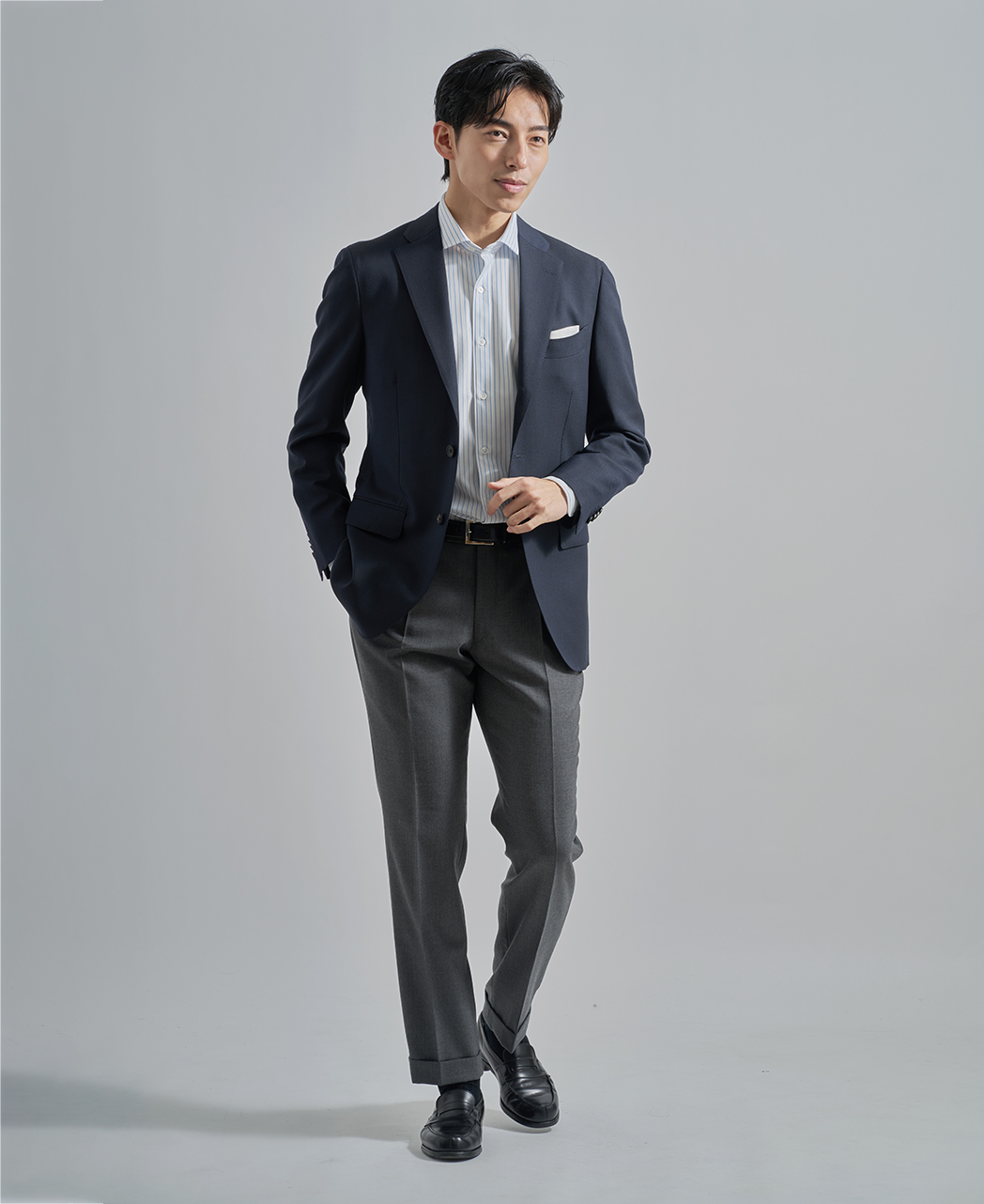 ストレッチシャツ/ハイゲージジャガード