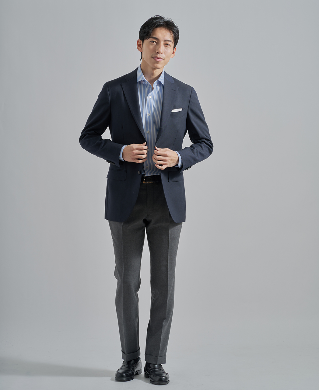 ストレッチシャツ/ハイゲージジャガード