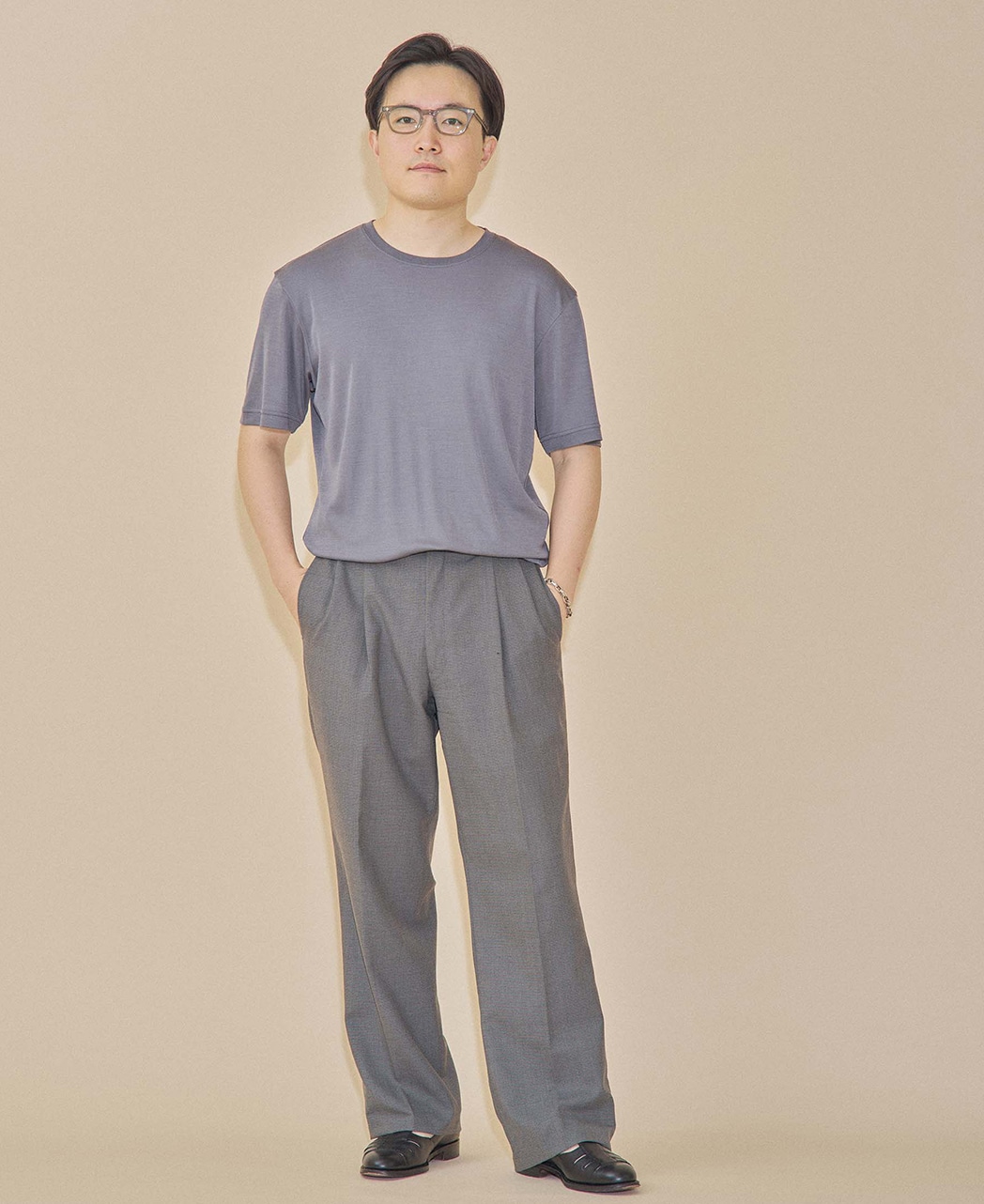シルクTシャツ/カットソー / グレー系