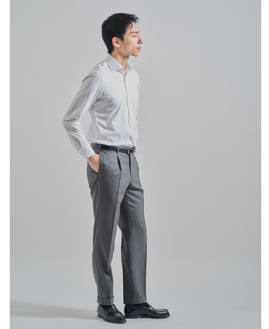 ストレッチシャツ/ハイゲージジャガード