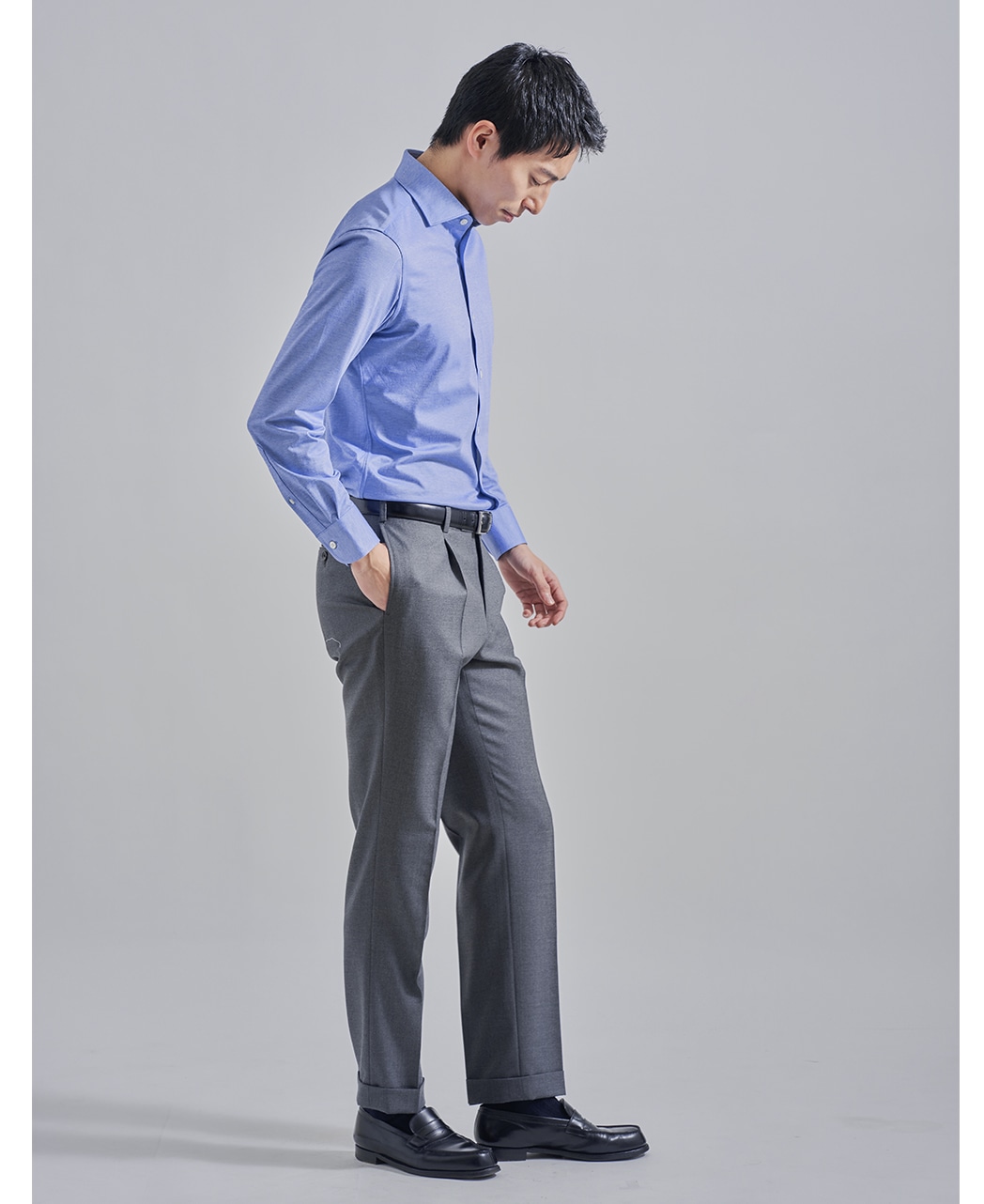 ストレッチシャツ/ハイゲージジャガード