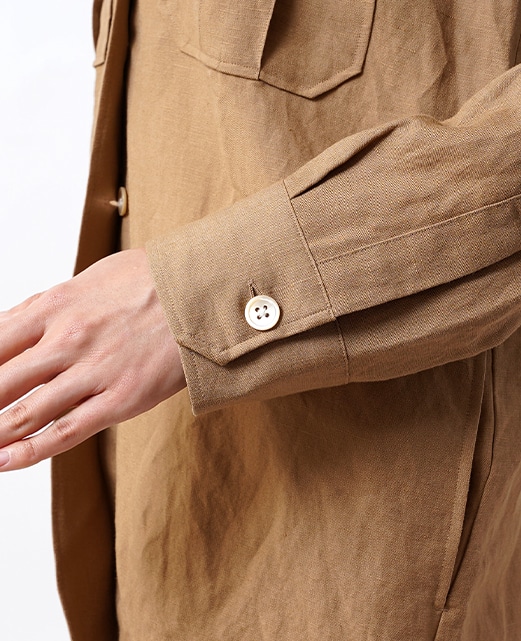 シャツジャケット(38サイズ / Mサイズ ベージュ系): レディース 